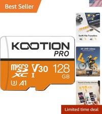 Ultra-Fast 128GB Micro SDXC Card - Water-Resistant Shockproof Reliability