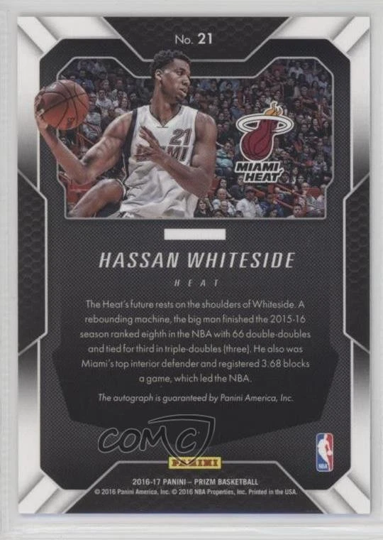 2016-17 Panini Prizm Veteran Signatures Hassan Whiteside #21 Auto - Image 2 of 2