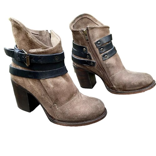 Freebird by Steven Blaze Zip Harness Boot US 7 Schnalle Cowboy Western Knöchel