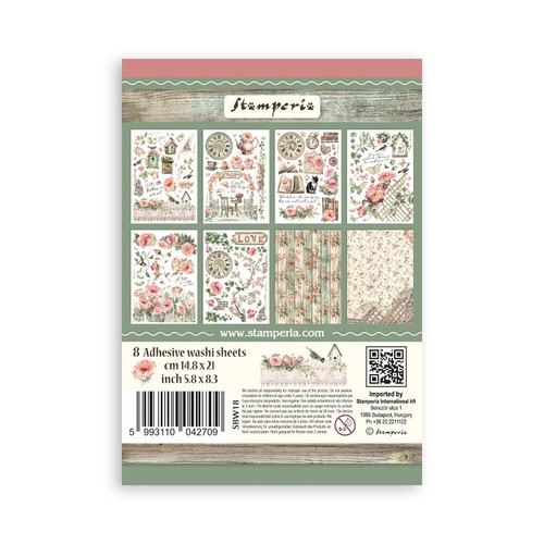Stamperia - HOUSE OF ROSES - A5 ADHESIVE WASHI PAD - 14.8cm x 21cm - Picture 10 of 10