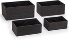 4pc Storage Basket Handwoven Paper Rope Gift Hamper Toy Chest Organiser Black