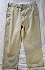 George 30 X 24.5 Khaki Flat Front Uniform Pants Mens Boys Husky Slacks Preowned