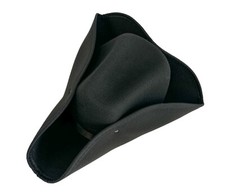 Pirate Hat Black Wool Felt Light Weight Creased Dent Crown Top Premium Quality