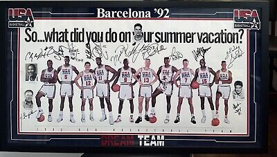1992 Dream Team Olympics Team USA Signed Poster Photo 1992 Dream Team Olympics Team USA Signed Poster Photo