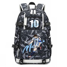 Soccer player MESSI 10 Laptop Backpack Student Schoolbag Travel Bag Football