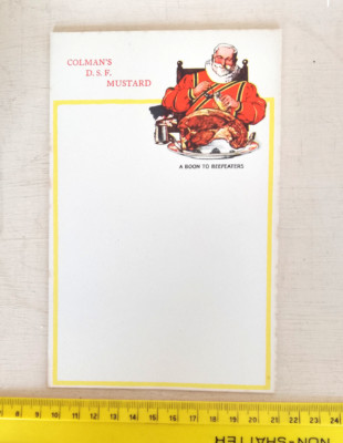 Colman`s D F S Mustard Beefeaters Vintage Menükarte