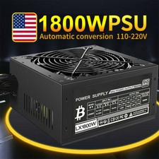 1800W PSU For 8 GPU Mining Power Supply Crypto Miner ETH 16 6 2 PCIE 110V-220V