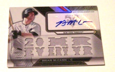 BRIAN MCCANN YANKEES 2016 TOPPS TRIPLE THREADS MULTI JERSEYAUTO 3/18 SIGNED CARD