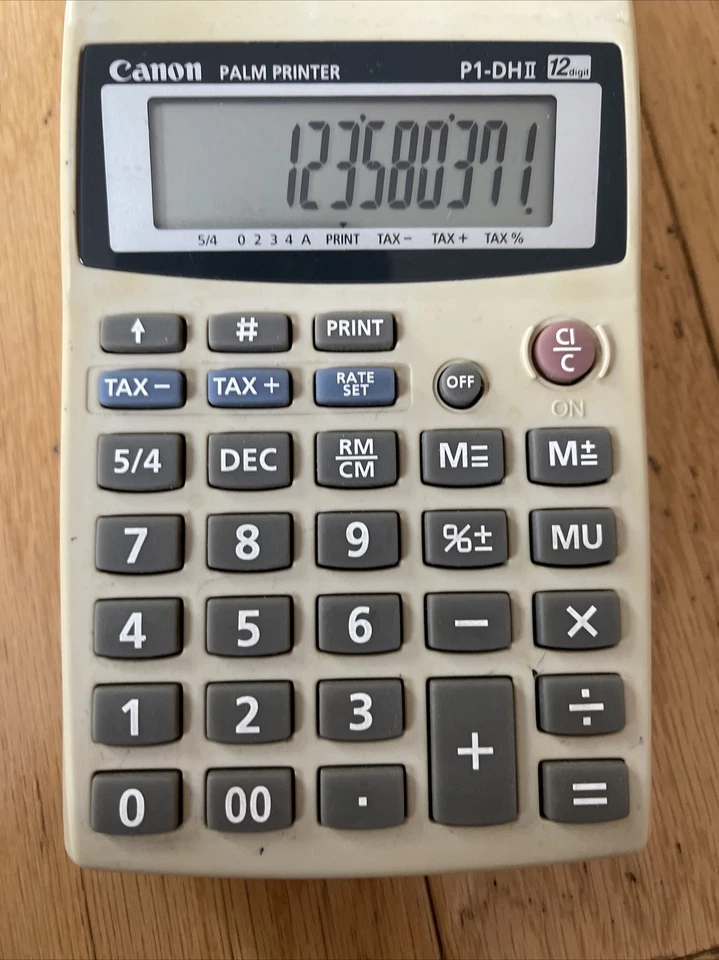 Canon Calculator Palm Printer P1-DH II 12 Digit P1-DH2 Tested With 2 Rolls - Image 2 of 4