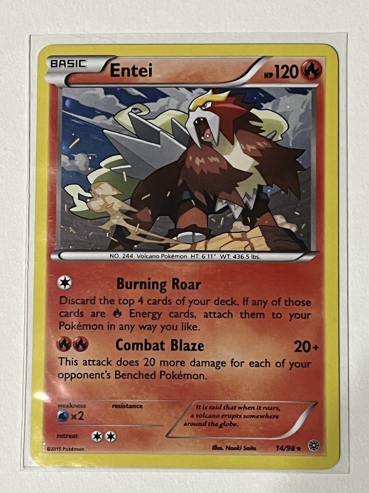 Entei GX 10a/73 Ultra Rare Full Art Holo Shining Legends Pokemon TCG Card NM/M