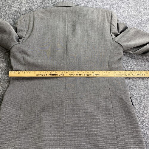 Haggar Imperial Blazer Suit Coat 44L Athletic Fit Black Gray Double Breasted USA - Picture 15 of 18