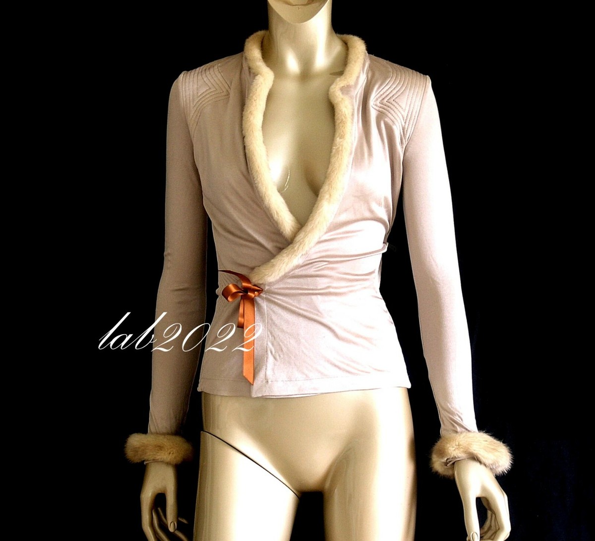Yves Saint Laurent Tom Ford FW 2004 Runway Wrap Top wIth Mink Trim