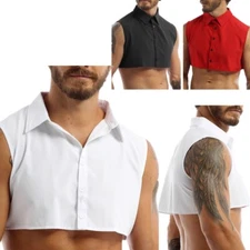 Men's Fake Collar Detachable Dickey Collar Blouse Half Shirts Faux False Collar