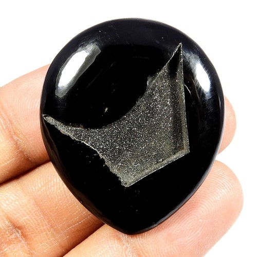 Natural Black Onyx Agate Druzy Trendy Cabochon Gemstone Loose For Jewelry OZ-B - Picture 48 of 70
