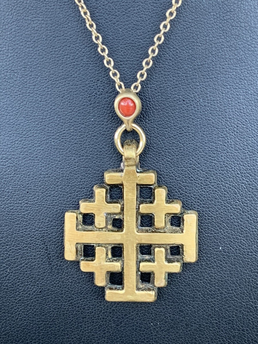 Jerusalem 1966 Terra Sancta Guild Israel Cross Pendant