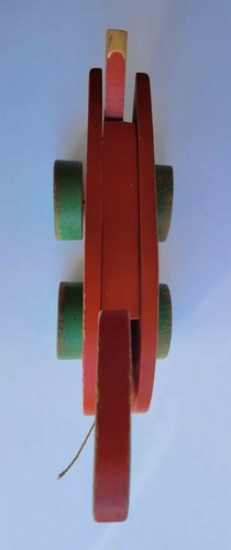 Vintage Pull Toy Woodpecker Bird Head Tail Movement Moves BabyNursery Child Room - Picture 7 of 12