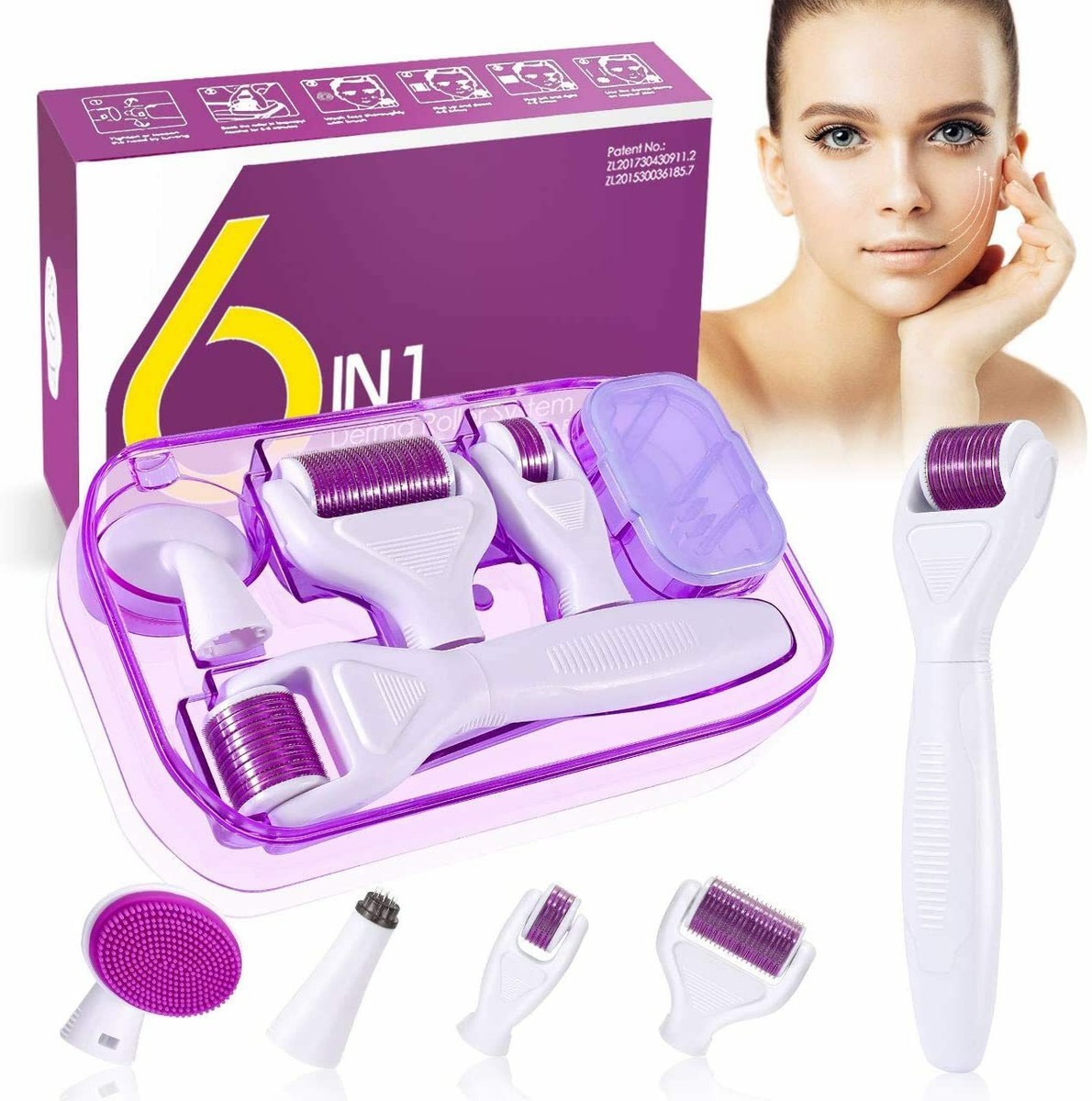 Skincare Set 6 in 1 Derma Roller Set + Vitamin C Serum +