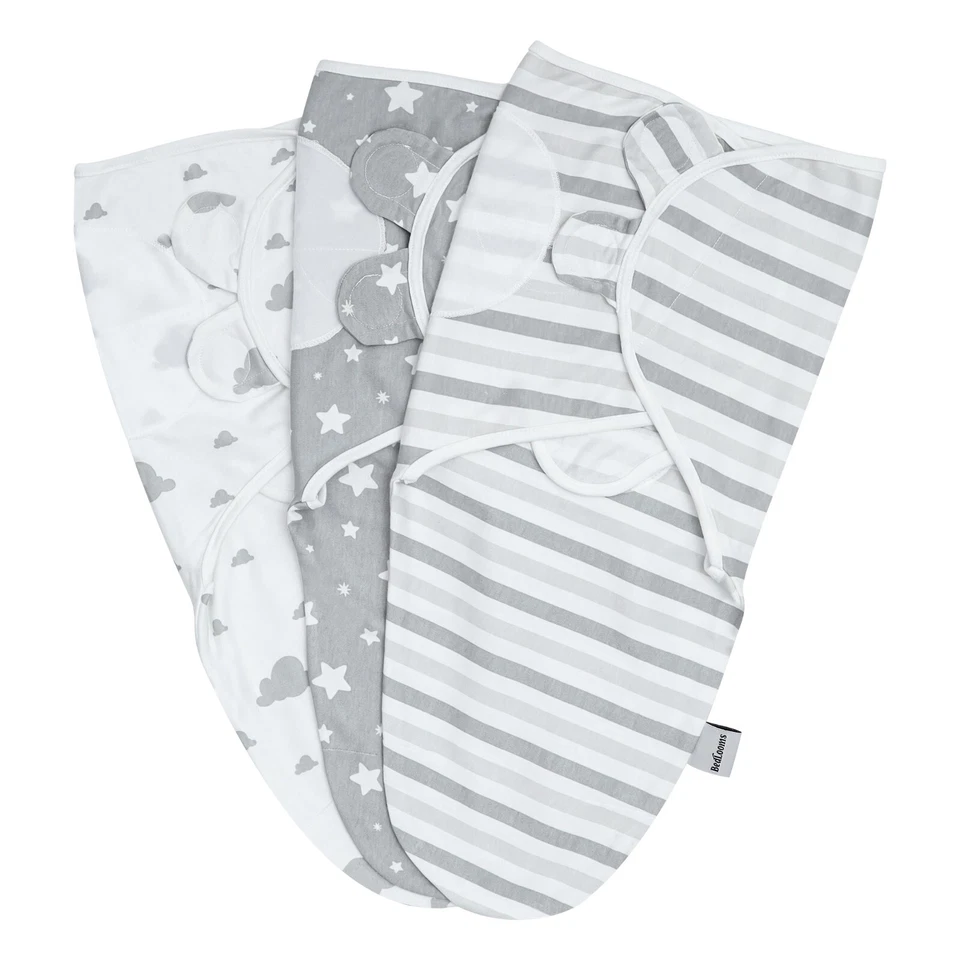Cotton Baby Swaddle Wrap Soft Warm Infant New Born Baby Blanket Pack of 3 Wraps - Image 2 of 4