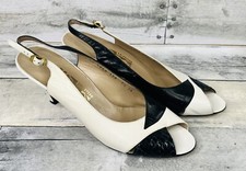 Vintage Salvatore Ferragamo Womens Shoes Size 9.5 AAA Snake Sling Back Open Toe