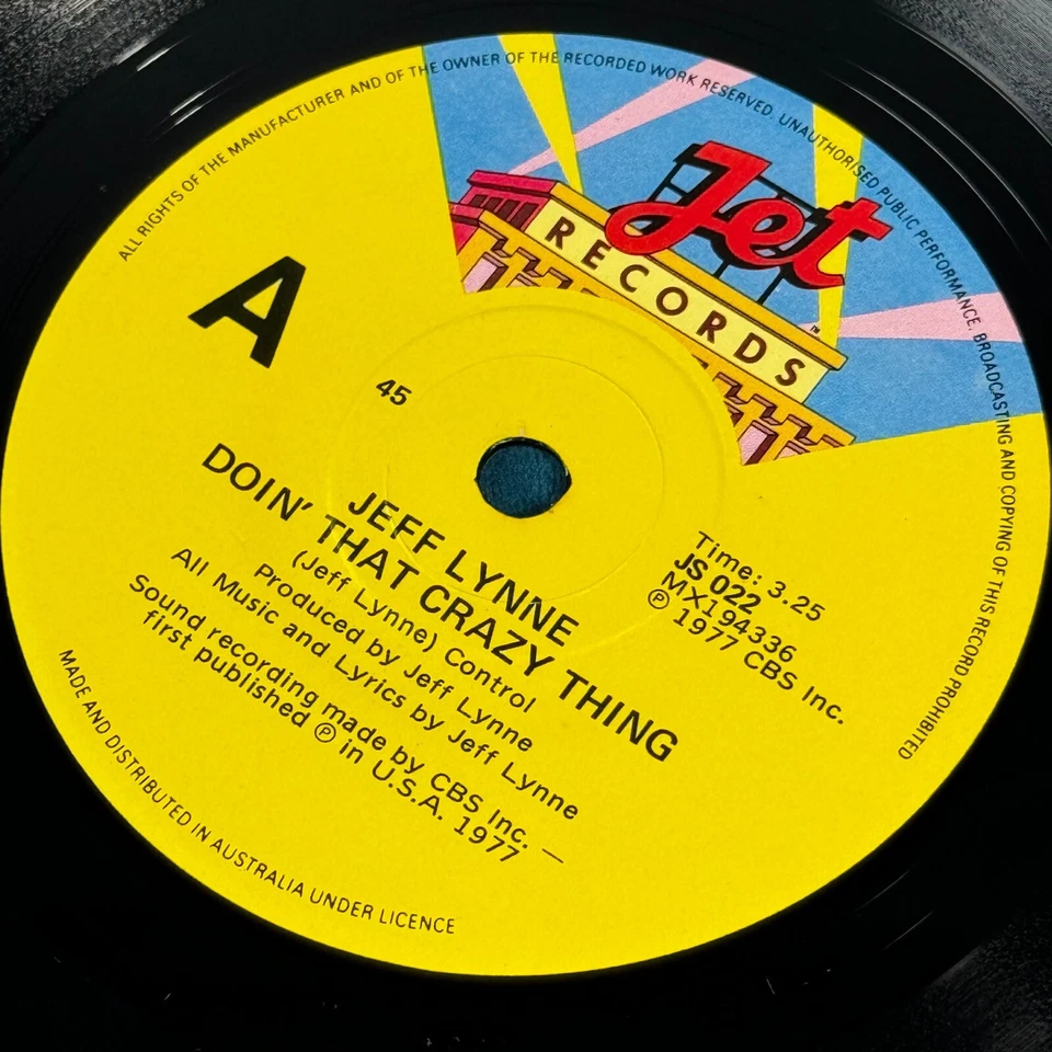 JEFF LYNNE / ELECTRIC LIGHT ORCHESTRA DOIN' THAT CRAZY THING NM 7" VINYL SINGLE - Image 4 of 4