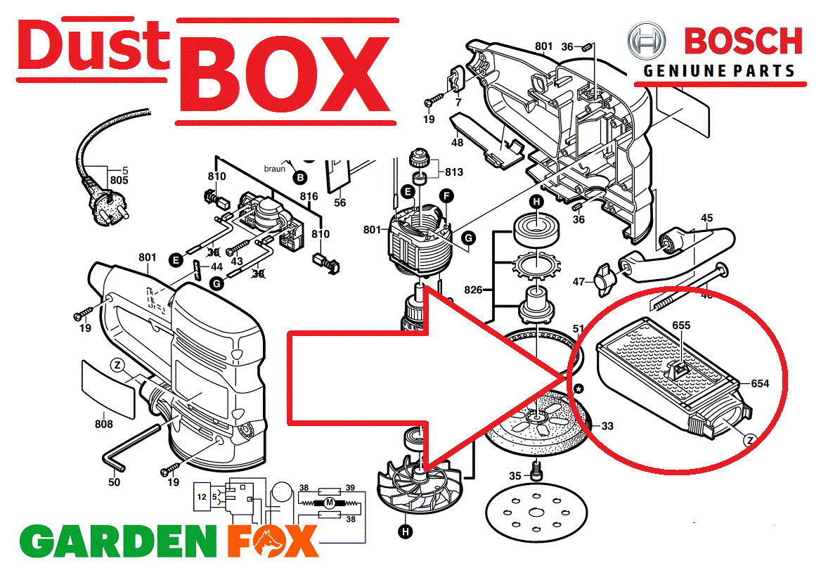 Image of Bosch PEX 400 AE microfilter dustbox