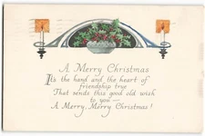 Postcard 1921 A Merry Christmas, Gibson Lines VTG VPC01.