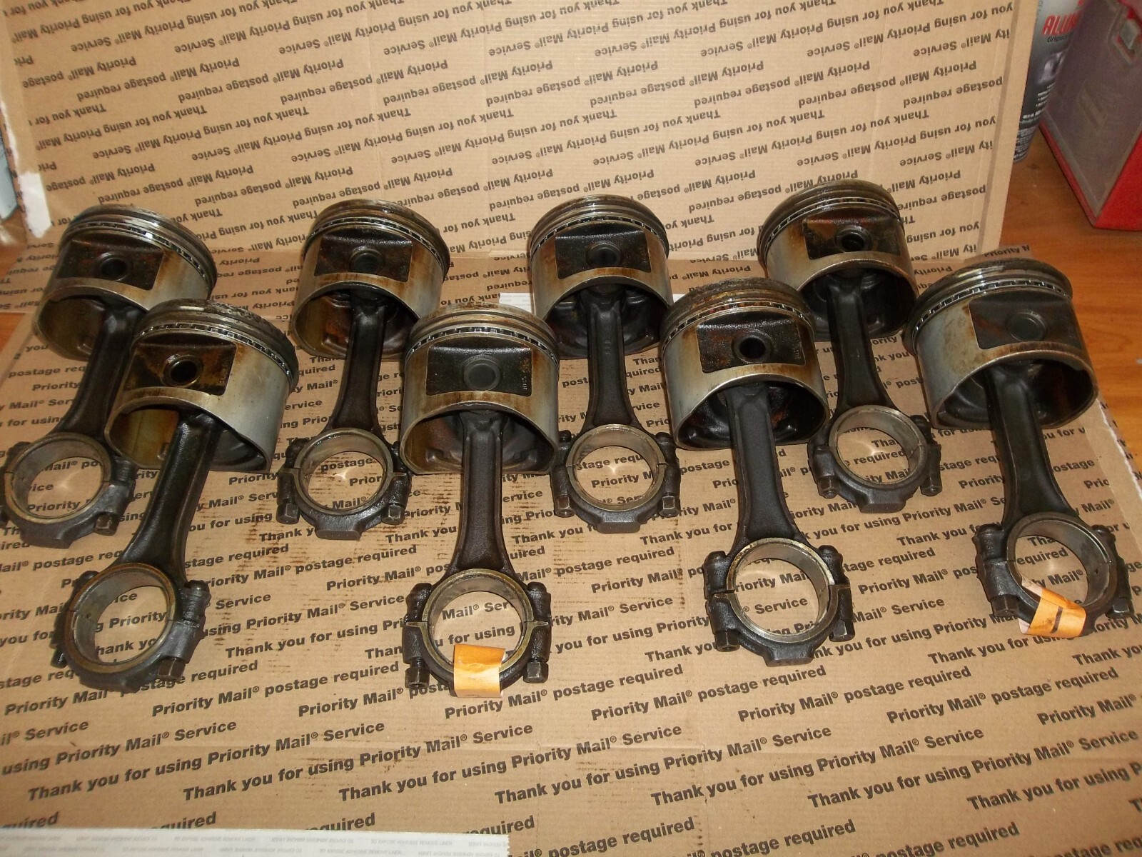 CHEVY 283 CONNECTING RODS AND PISTONS 5.7" SMALL JOURNAL 195767 SBC eBay
