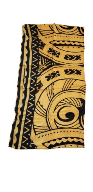 Hawaiian Sarong Rayon Tribal Yellow Luau Wrap Tattoo Men Lava Lava-One size Hawaiian Sarong Rayon Tribal Yellow Luau Wrap Tattoo Men Lava Lava-One size