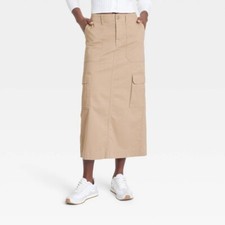 Universal Threads Women's Cargo Midi Skirt Size 6 Tan Color (FREE SHIPPING)
