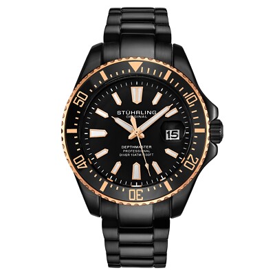 Stuhrling 3950 Men's Depthmaster Aquadiver Miyota Japanese Quartz 10 ATM Watch
