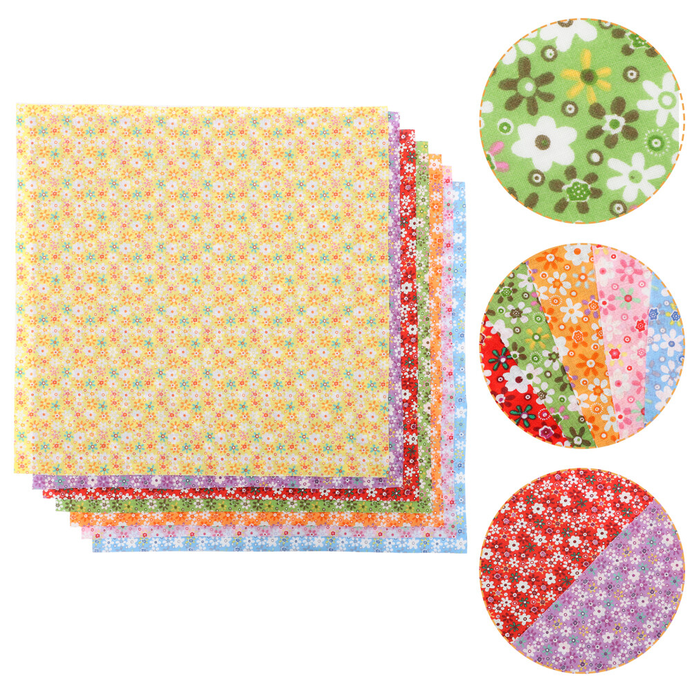 7 Sheets Cotton Patchwork Quilts Small Floral Cloth Group Fabric Printed