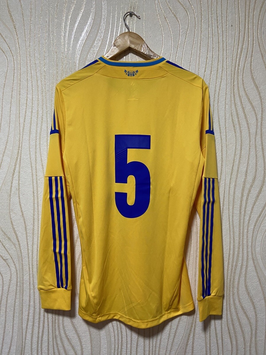 UKRAINE 2012 2013 HOME FOOTBALL SHIRT SOCCER JERSEY LS PLAYER