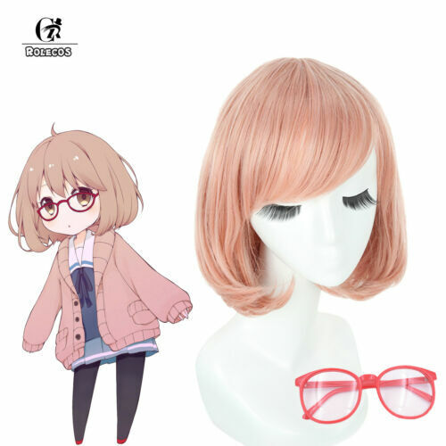 Anime Kyoukai No Kanata Kuriyama Mirai Pink Cosplay Wigs