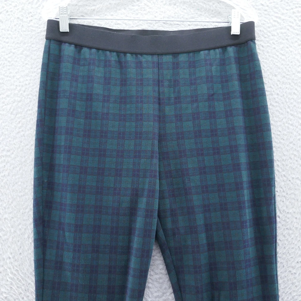 Torrid 女式格子修身拉裤 14 小号绿色紫色高腰 — 第 2/4 张图片