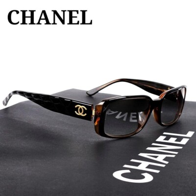 Authentic Beautiful CHANEL Coco Mark Camellia Sunglasses Brown