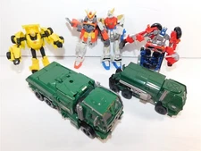 BANDAI Gundam 4" and Transformers Action Figures Lot for Parts, Repair 