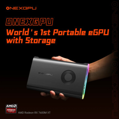 onexgpu rx7600m xt 動作確認済み　egpu ONEXGPU AMD Radeon RX 7600M XT- Portable EGPU With Storage
