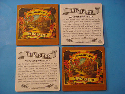 4 Bier Verbindung Untersetzer ~ Sierra Nevada Wasserglas Herbst Brown Ale ~