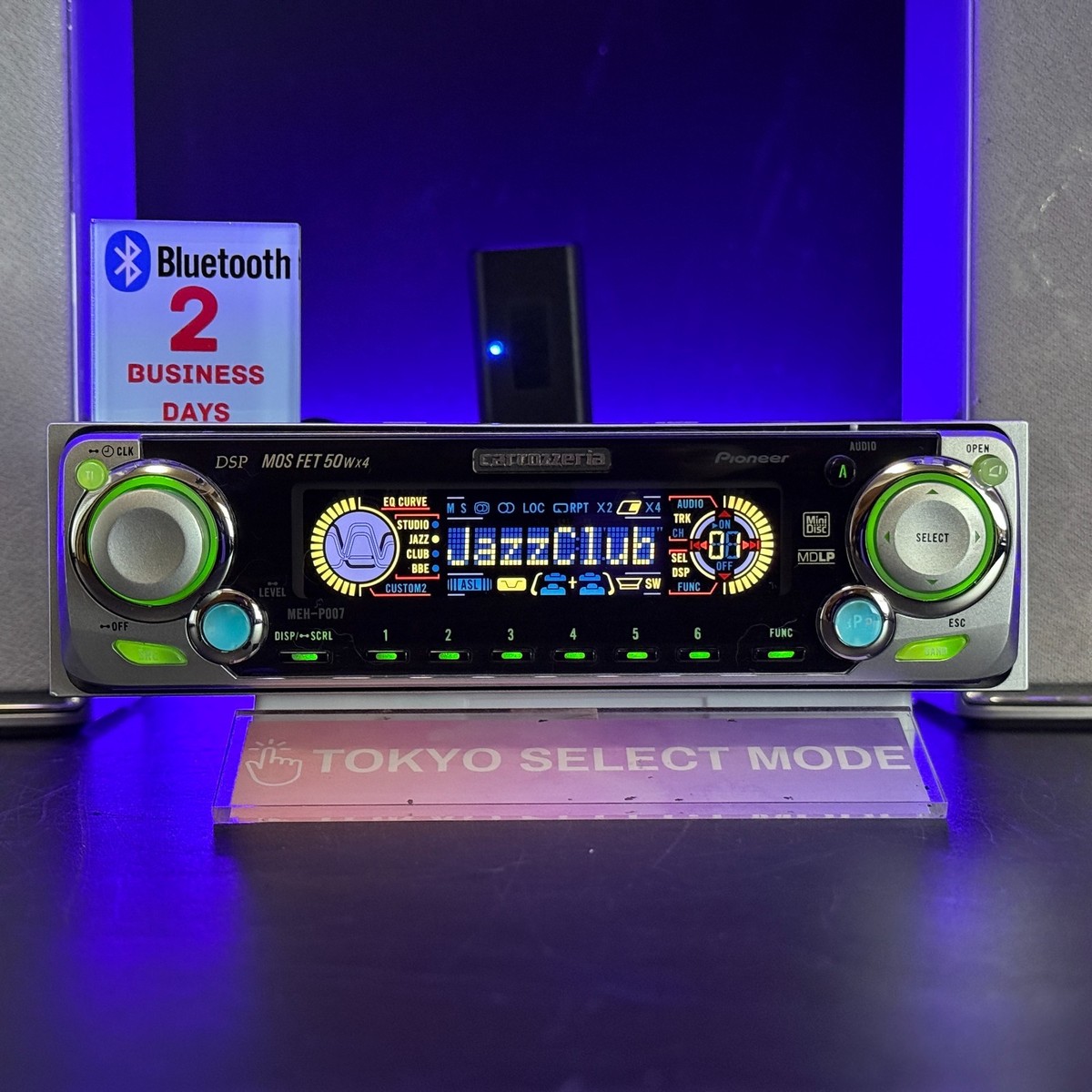 Pioneer Carrozzeria MEH-P007 Car Audio 1DIN MD Player Added