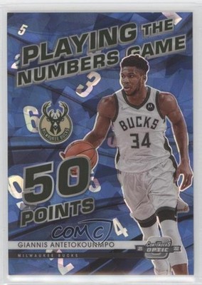 2021 Contenders Optic Blue Cracked Ice Prizm 35/75 Giannis Antetokounmpo #9 11ye