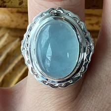 Natural Aquamarine Cocktail Ring Size 6
