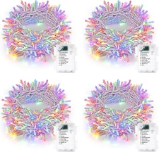 Battery Operated Christmas Lights - 2 Pack Total 33Ft 100Leds String Lights 8 Mo