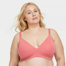 Auden Size Large Coral Modal Blend Lightly Lined Bralette