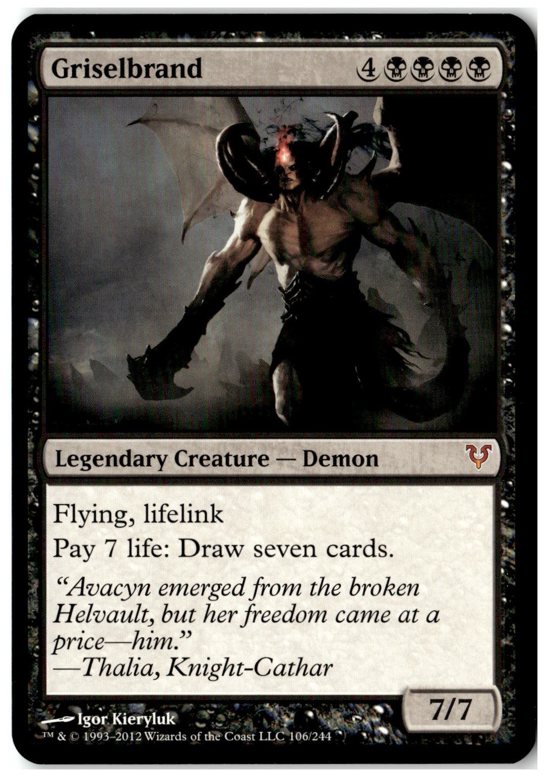 MTG Griselbrand (Avacyn Restored) - Oversize Cards Lightly Played English