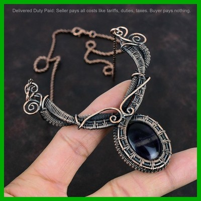 Third Eye Chakra Natural Multi Fluorite Copper New Wire Wrapped Chain Necklace