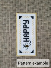 Counted Cross Stitch Bee Happy Bookmark Patte...