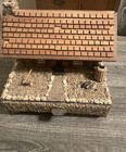 Log Cabin Jewelry Box Vintage Very Detailed W/ Rock Covered Front Chimney & Axe — photo 4