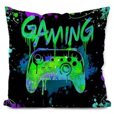 Gaming Pillow Cover,Gamer Pillow Cover 18x18,neon 18x18 Gamer Green Set of 1