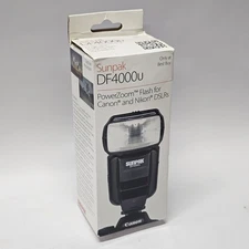 SunPak DF4000u PowerZoom Flash For Nikon / Canon DSLR Cameras Shoe Mount 