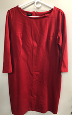 Talbots Dress Womens Red Fit Rayon Stretch Back Zip Size 12